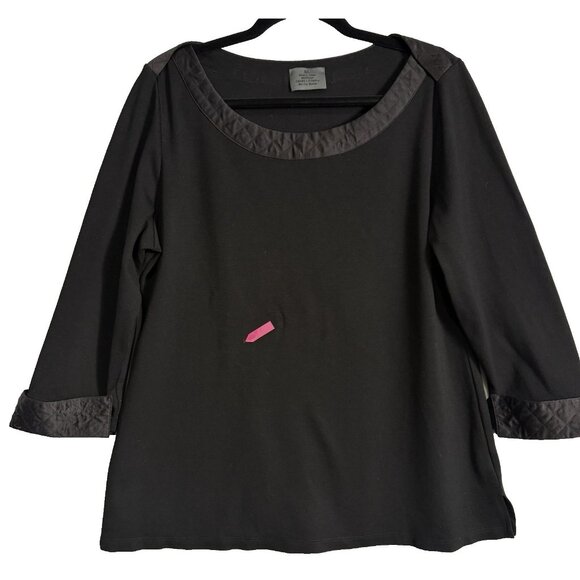 CHANEL Women Logo Cuff Top Pullover Collared Sz XL Black Sample Luxury 19-3 - Picture 12 of 13